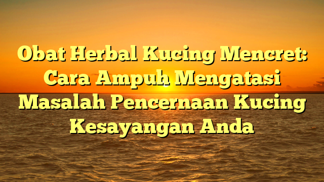 Obat Herbal Kucing Mencret: Cara Ampuh Mengatasi Masalah Pencernaan Kucing Kesayangan Anda